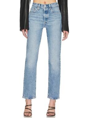 REVOLVE LEVI'S PREMIUM Big E Straight Leg Retro Light Wash 501 Jeans 25 x 30